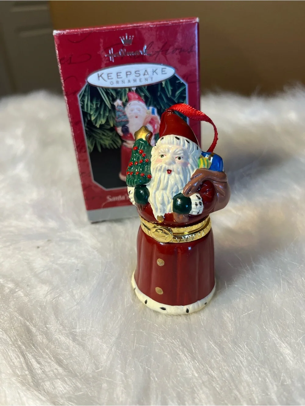 Hallmark Ornament-Santa’s Hidden Surprise- Trinket Box Ornament